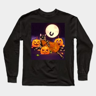 Midnight Pumpkin Cat Long Sleeve T-Shirt